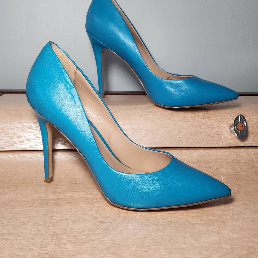 Charles David Vibrant Blue High Heels Party Stiletto Shoes Casual Size 8